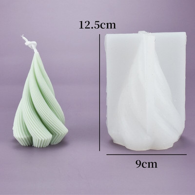 3D Torsion Conical Candle Mold DIY Geometric Conical Rotation Irregular Silica Gel Mold Manual Creative Gypsum Fragrance Mold