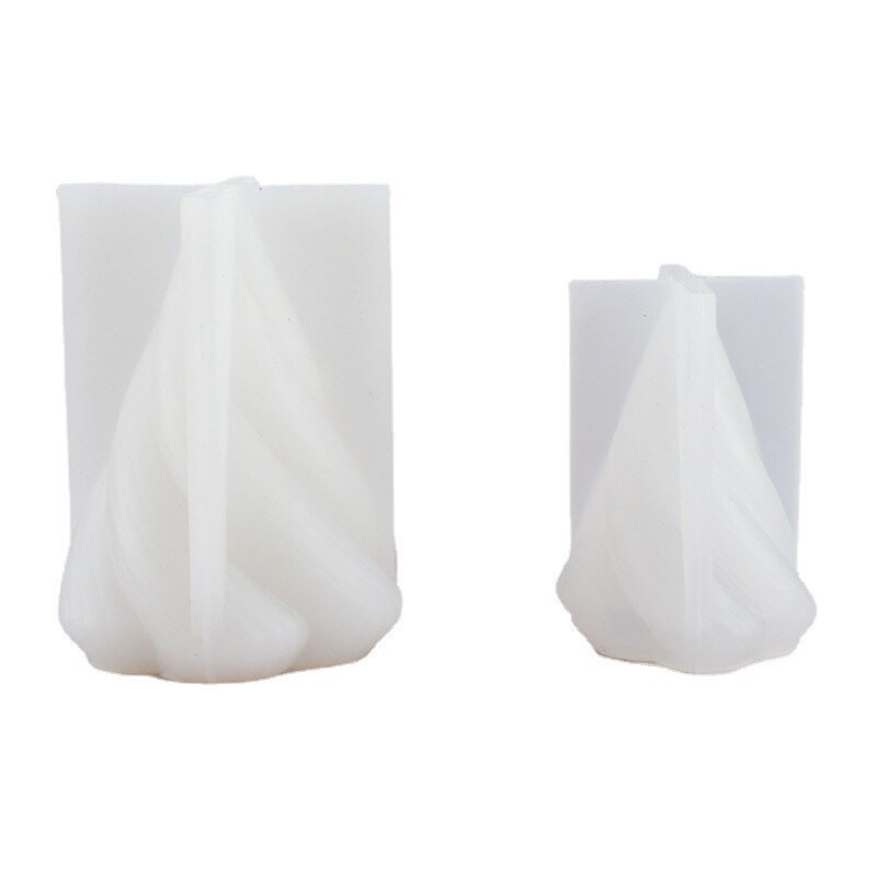 3D Torsion Conical Candle Mold DIY Geometric Conical Rotation Irregular Silica Gel Mold Manual Creative Gypsum Fragrance Mold