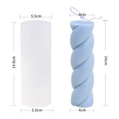 Εγχειρίδιο DIY Rotating Column Mould Silicone Candle Mould 3D Creative Spiral Column Candle Mould Aromatic Candle Mold Σιλικόνης Χειροτεχνίας