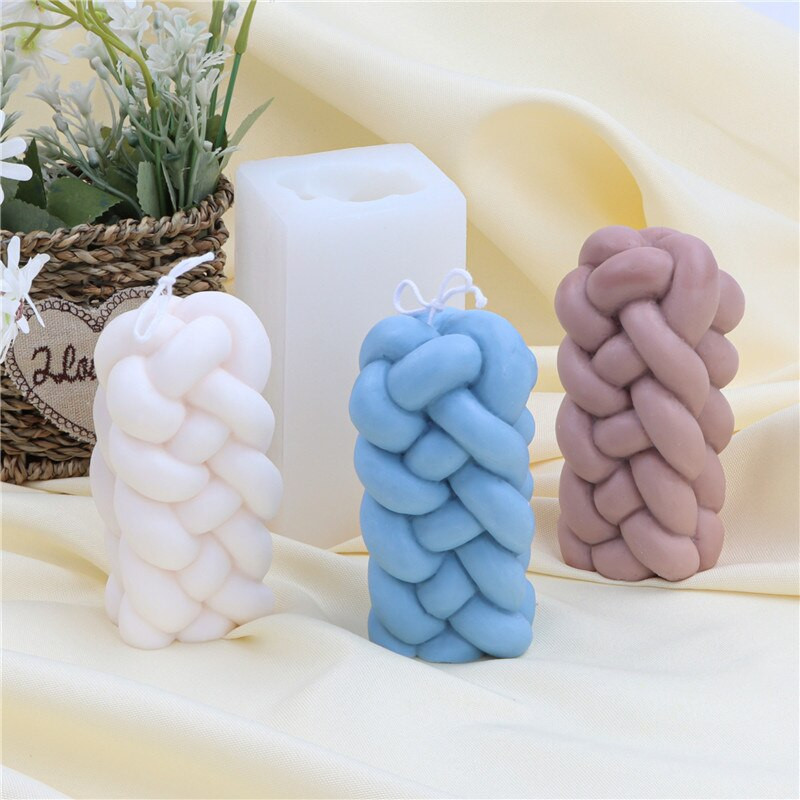 Εγχειρίδιο DIY Rotating Column Mould Silicone Candle Mould 3D Creative Spiral Column Candle Mould Aromatic Candle Mold Σιλικόνης Χειροτεχνίας