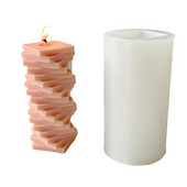 3D geomeetrilise ruudukujulise kolonni silikoonküünla vorm isetegemine loominguline spiraalne ruudukujuline veerg seebivormi küünalde valmistamise komplekt silikoonvormid