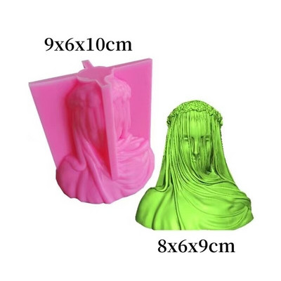 Veil Girl Candle Mould Silicone DIY Sculpture Female Body Γύψινο Διαδικασία Διακόσμηση Αρωματικό Κερί Προμήθειες Κατασκευής Χειροποίητα