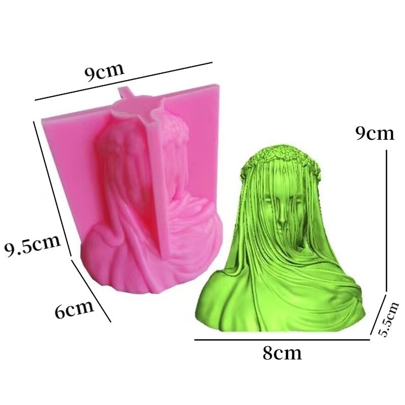 Veil Girl Candle Mould Silicone DIY Sculpture Female Body Γύψινο Διαδικασία Διακόσμηση Αρωματικό Κερί Προμήθειες Κατασκευής Χειροποίητα