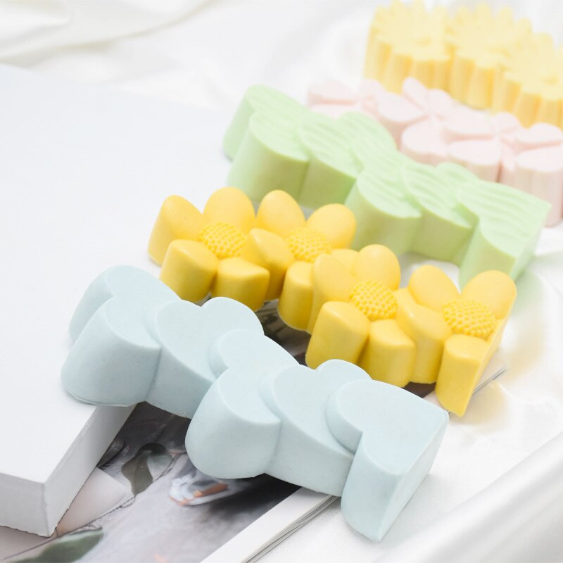 Τρισδιάστατη συσσώρευση Πέντε τεμαχίων Love Heart Flowers Αρωματοθεραπεία Κερί Καλούπι σιλικόνης DIY Γύψο Ρητίνη Crafts Καλούπι