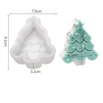Свещ за коледно дърво Силиконова форма Ръчно изработена снежинка Натруфен човече Свещ Форма за сапун Направи си сам Орнаменти от смола Изработка на бижута