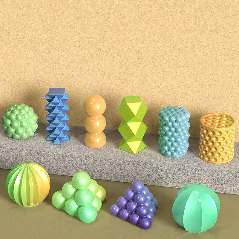 Πολυστυλ Γεωμετρική μπάλα φυσαλίδας Μορφή κεριού σιλικόνης Σφαιρικό φανάρι κρυστάλλινο εποξειδική ρητίνη σαπούνι Γύψινο διακοσμητικό καλούπι σοκολάτας