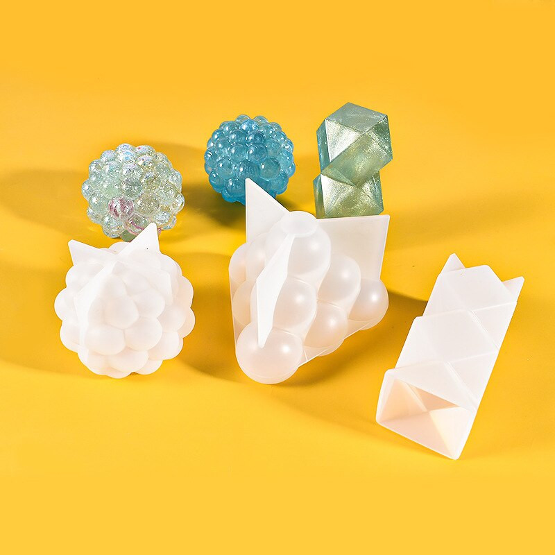 Πολυστυλ Γεωμετρική μπάλα φυσαλίδας Μορφή κεριού σιλικόνης Σφαιρικό φανάρι κρυστάλλινο εποξειδική ρητίνη σαπούνι Γύψινο διακοσμητικό καλούπι σοκολάτας