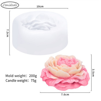 Big Peony Flower Soap Mold For Crafts DIY Χειροποίητη Κατασκευή Αρωματοθεραπείας Κερί σιλικόνης Γύψινο καλούπι Διακοσμητικά