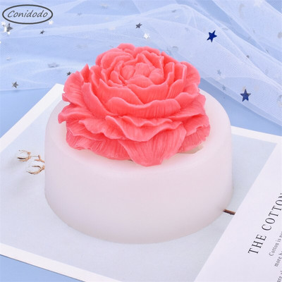 Big Peony Flower Soap Mold For Crafts DIY Χειροποίητη Κατασκευή Αρωματοθεραπείας Κερί σιλικόνης Γύψινο καλούπι Διακοσμητικά