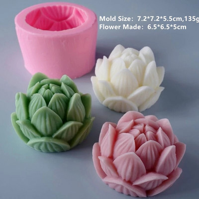 Big Peony Flower Soap Mold For Crafts DIY Χειροποίητη Κατασκευή Αρωματοθεραπείας Κερί σιλικόνης Γύψινο καλούπι Διακοσμητικά