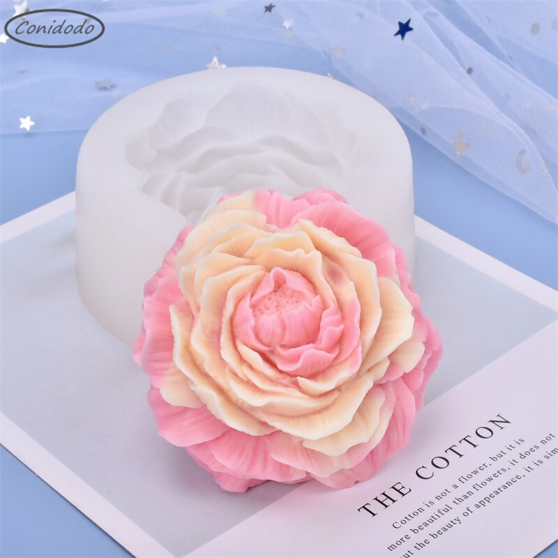 Big Peony Flower Soap Mold For Crafts DIY Χειροποίητη Κατασκευή Αρωματοθεραπείας Κερί σιλικόνης Γύψινο καλούπι Διακοσμητικά