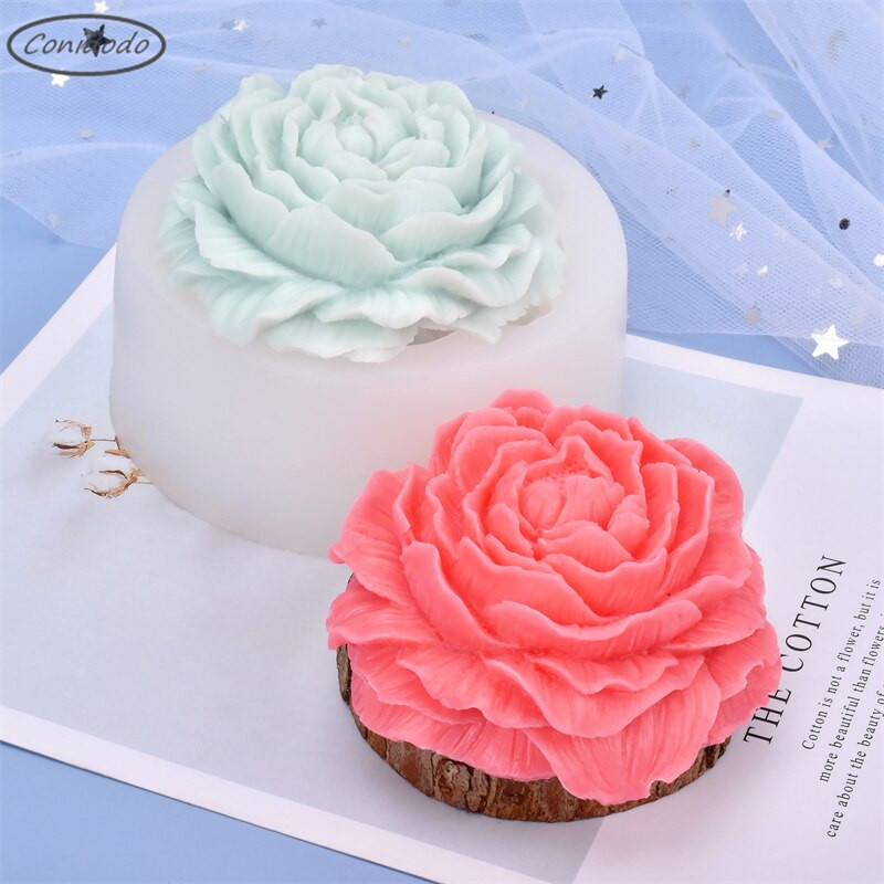 Big Peony Flower Soap Mold For Crafts DIY Χειροποίητη Κατασκευή Αρωματοθεραπείας Κερί σιλικόνης Γύψινο καλούπι Διακοσμητικά