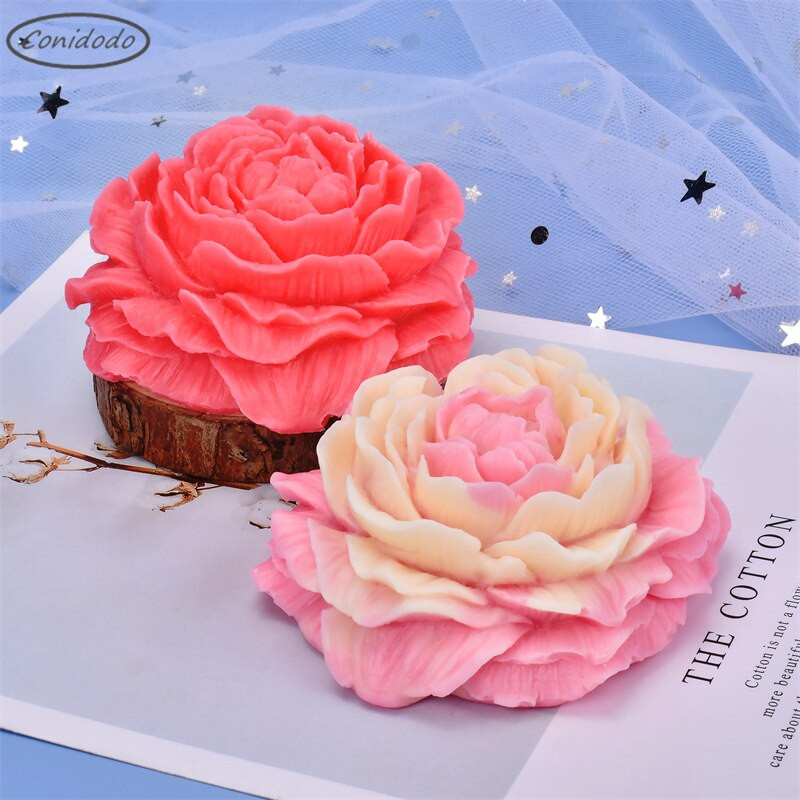 Big Peony Flower Soap Mold For Crafts DIY Χειροποίητη Κατασκευή Αρωματοθεραπείας Κερί σιλικόνης Γύψινο καλούπι Διακοσμητικά