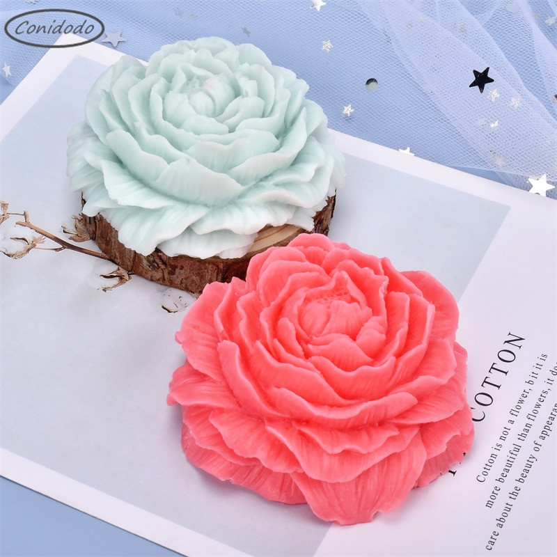 Big Peony Flower Soap Mold For Crafts DIY Χειροποίητη Κατασκευή Αρωματοθεραπείας Κερί σιλικόνης Γύψινο καλούπι Διακοσμητικά