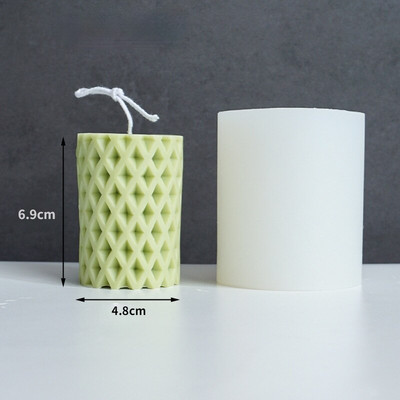 DIY Creative Rhombus κυλινδρικό καλούπι σιλικόνης Γεωμετρικό αρωματικό κερί κατασκευής ρητίνης σαπουνιού καλούπι χειροτεχνίας προμήθειες Δώρα Διακόσμηση σπιτιού