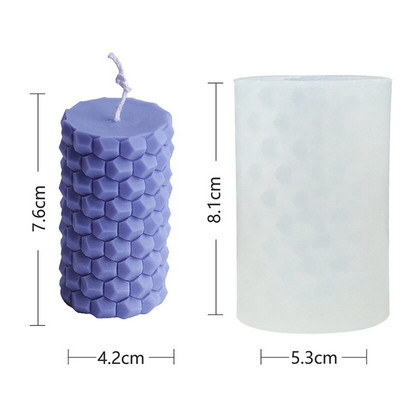 DIY Creative Rhombus κυλινδρικό καλούπι σιλικόνης Γεωμετρικό αρωματικό κερί κατασκευής ρητίνης σαπουνιού καλούπι χειροτεχνίας προμήθειες Δώρα Διακόσμηση σπιτιού