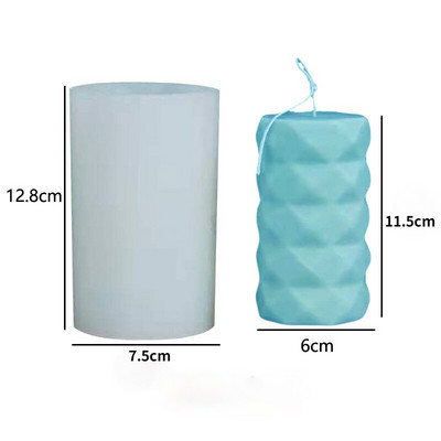 DIY Creative Rhombus κυλινδρικό καλούπι σιλικόνης Γεωμετρικό αρωματικό κερί κατασκευής ρητίνης σαπουνιού καλούπι χειροτεχνίας προμήθειες Δώρα Διακόσμηση σπιτιού