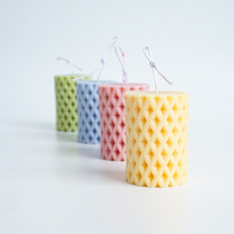 DIY Creative Rhombus κυλινδρικό καλούπι σιλικόνης Γεωμετρικό αρωματικό κερί κατασκευής ρητίνης σαπουνιού καλούπι χειροτεχνίας προμήθειες Δώρα Διακόσμηση σπιτιού