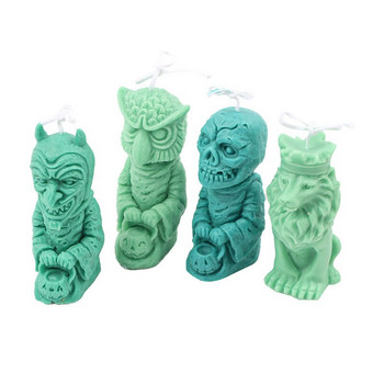 Creative Zombie Vampire Candle Mould Silicone DIY Skull Portrait Lion Owl Candle Making Soap Caly Resin Mold Προμήθειες χειροτεχνίας