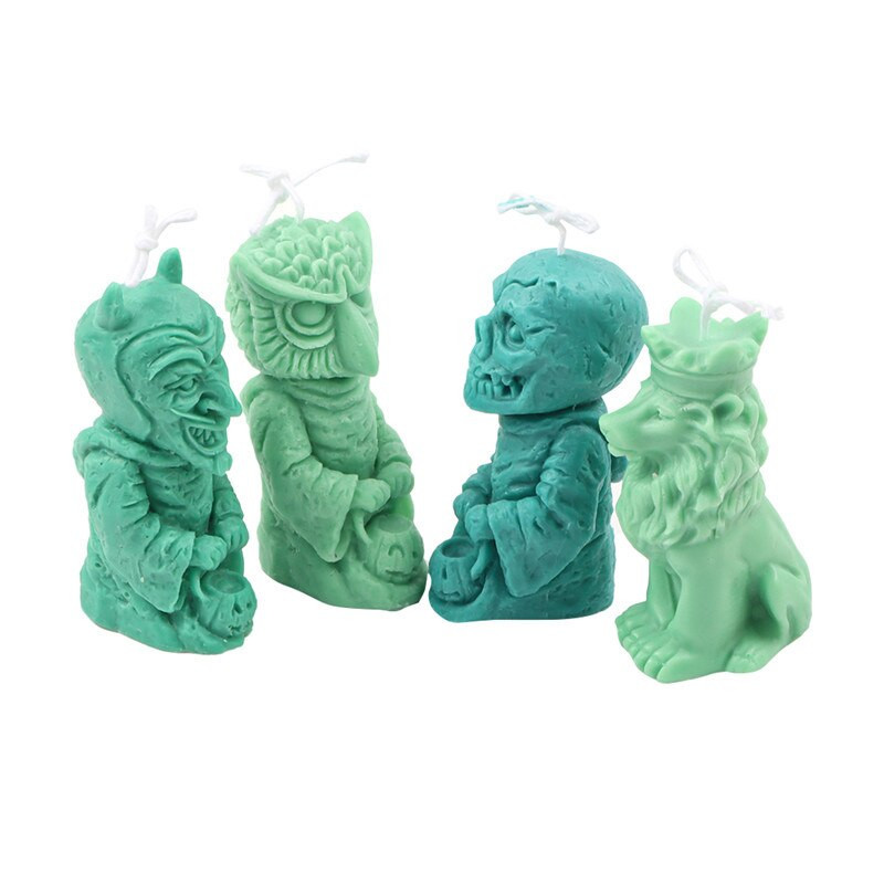 Loominguline zombie vampiiriküünal silikoonvorm DIY pealuu portree lõvi öökull küünal seebi valmistamisel kapselvaigust vormi kingitused käsitöötarbed