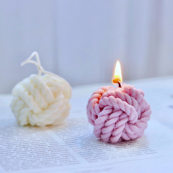 Вълнена топка за плетене Ароматерапевтична восъчна форма за свещи Коледна мазилка Гипсова декорация Силиконова форма за правене на сапунени свещи