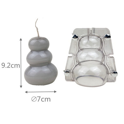 3D Stacked Stone Acrylic PC Πλαστικά καλούπια με δύο πέταλα Καλούπι κεριών DIY αρωματικό κερί Ρητίνη γύψου Drop Glue Φοντάν Καλούπια για κέικ