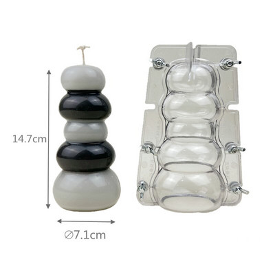 3D Stacked Stone Acrylic PC Πλαστικά καλούπια με δύο πέταλα Καλούπι κεριών DIY αρωματικό κερί Ρητίνη γύψου Drop Glue Φοντάν Καλούπια για κέικ