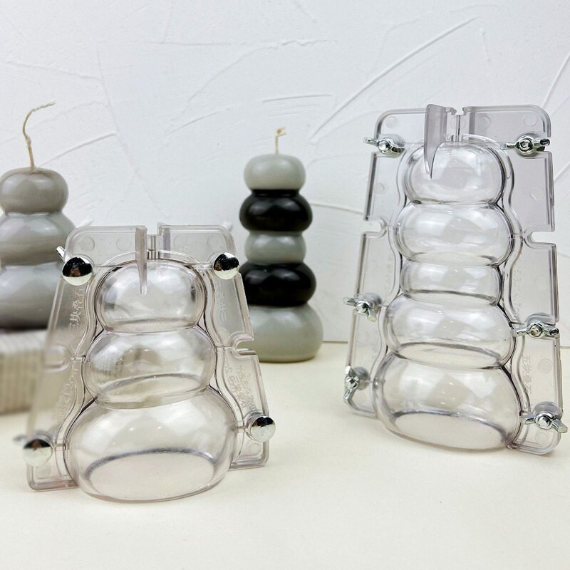 3D Stacked Stone Acrylic PC Πλαστικά καλούπια με δύο πέταλα Καλούπι κεριών DIY αρωματικό κερί Ρητίνη γύψου Drop Glue Φοντάν Καλούπια για κέικ