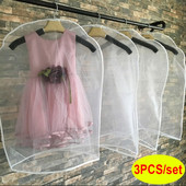 3TK/komplekt Rippuvad rõivakotid lastele Beebi riided Jope Kleit Tolmukaitse tõmblukk Kaitsekott Lastele Tolmukindlad ülikonnakotid