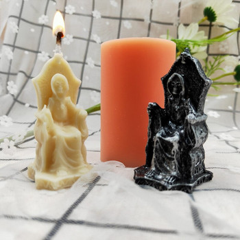 Направи си сам силиконова форма Horror Death Candle Mold Candle Making Kit Инструменти за декориране на торти Смола Мухъл Гипсова мухъл Декорации за дома
