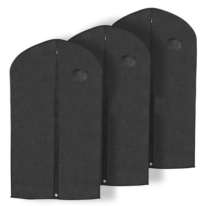 Husă de îmbrăcăminte neagră, rezistentă la praf, pentru protejarea rochiilor, haină, costum, huse de îmbrăcăminte, huse de praf, dulap, agățat depozitare, pungi nețesute