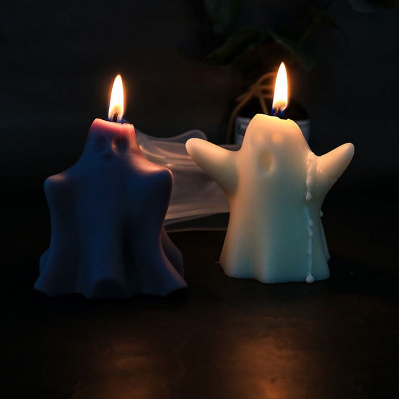 Καλούπια σιλικόνης 2022 Ghost Pumpkin για κεριά Διακόσμηση σπιτιού απόκριες Skull Epoxy Resin Mold For Baking Mod Χριστουγεννιάτικο δώρο