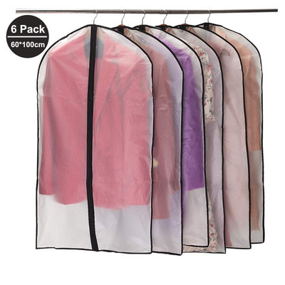 6 bucăți/set Huse transparente pentru îmbrăcăminte Costum de îmbrăcăminte Rochie Jachetă Haina haină Husă antipraf Protector Geanta de călătorie Husă împotriva prafului