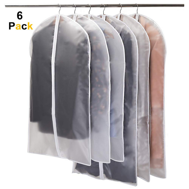 6 bucăți/set Huse transparente pentru îmbrăcăminte Costum de îmbrăcăminte Rochie Jachetă Haina haină Husă antipraf Protector Geanta de călătorie Husă împotriva prafului