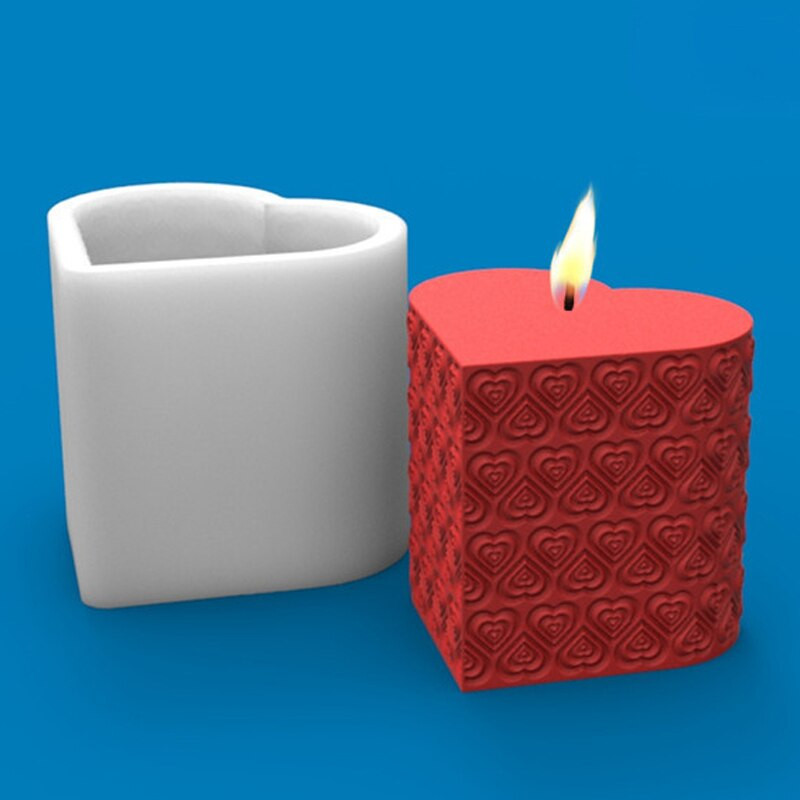 Νέο τρισδιάστατο Love Diy Candle Making Kit σε σχήμα καρδιάς Καλούπι σιλικόνης για τρισδιάστατες φόρμες για κεριά Φόρμα χειροποίητων καλουπιών σιλικόνης