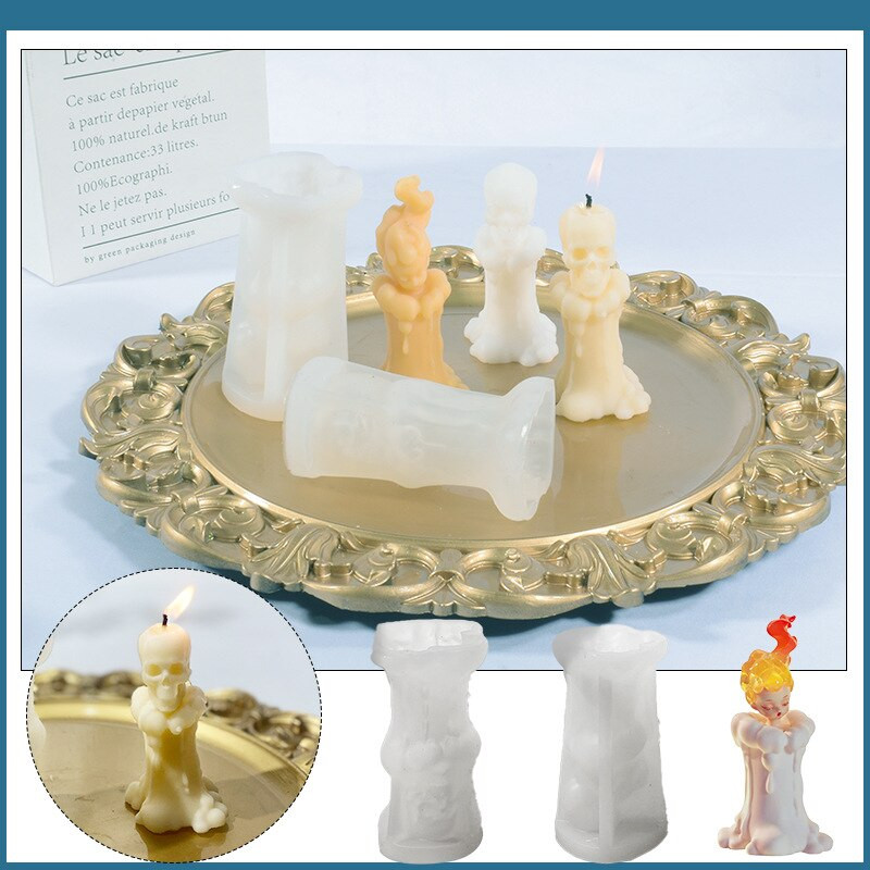 Inglite ja deemonite lõhnav küünla silikoonvormi rebenev pealuu DIY kipsnuku pealuu silikoonvorm 3D vormid vaigu jaoks käsitsi valmistatud