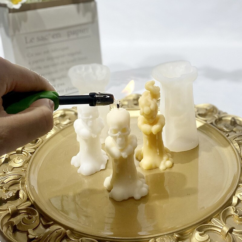 Inglite ja deemonite lõhnav küünla silikoonvormi rebenev pealuu DIY kipsnuku pealuu silikoonvorm 3D vormid vaigu jaoks käsitsi valmistatud