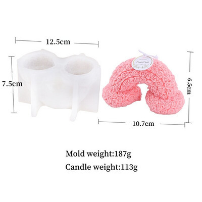 Καλούπι σιλικόνης τριαντάφυλλο κεριού για την ημέρα του Αγίου Βαλεντίνου Καλούπι 3D Love Aromatherapy Γύψινο κερί Διακοσμητικό καλούπι για την ημέρα του Αγίου Βαλεντίνου Καλούπι δώρου