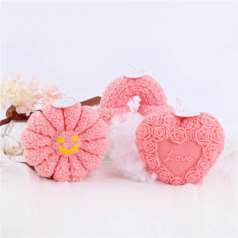 Καλούπι σιλικόνης τριαντάφυλλο κεριού για την ημέρα του Αγίου Βαλεντίνου Καλούπι 3D Love Aromatherapy Γύψινο κερί Διακοσμητικό καλούπι για την ημέρα του Αγίου Βαλεντίνου Καλούπι δώρου