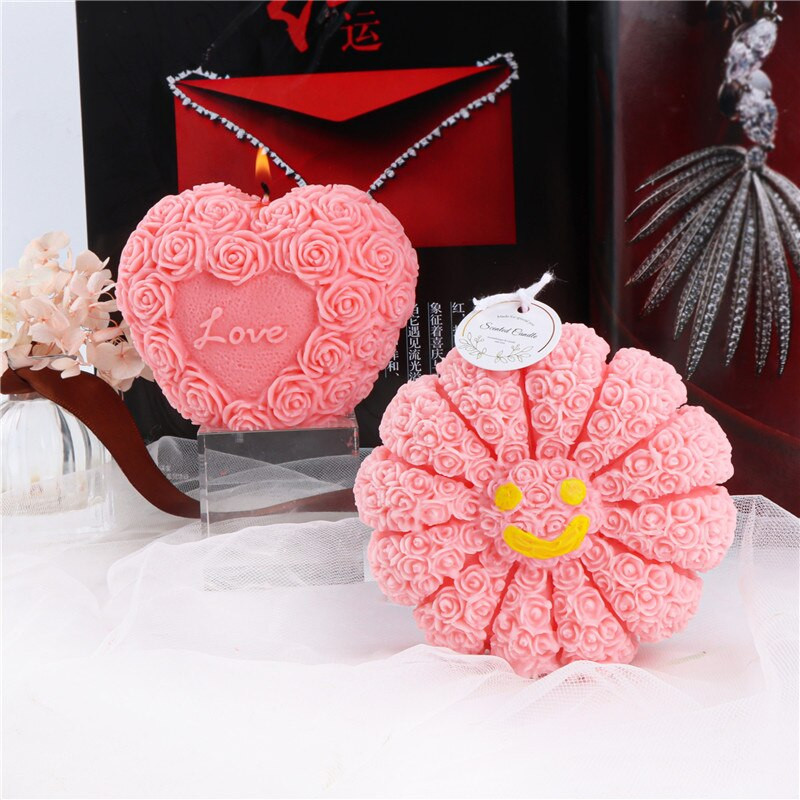 Καλούπι σιλικόνης τριαντάφυλλο κεριού για την ημέρα του Αγίου Βαλεντίνου Καλούπι 3D Love Aromatherapy Γύψινο κερί Διακοσμητικό καλούπι για την ημέρα του Αγίου Βαλεντίνου Καλούπι δώρου