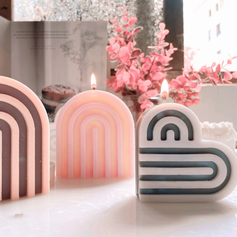 Love Arch Κερί Καλούπι σιλικόνης Καρδιά Αψίδα Γύψος Αρωματοθεραπεία Διακοσμητικά Διακοσμητικά Φτιάχνοντας Καλούπι Ψήσιμο Κέικ Χέρι Φόρμα Λιπάσματος