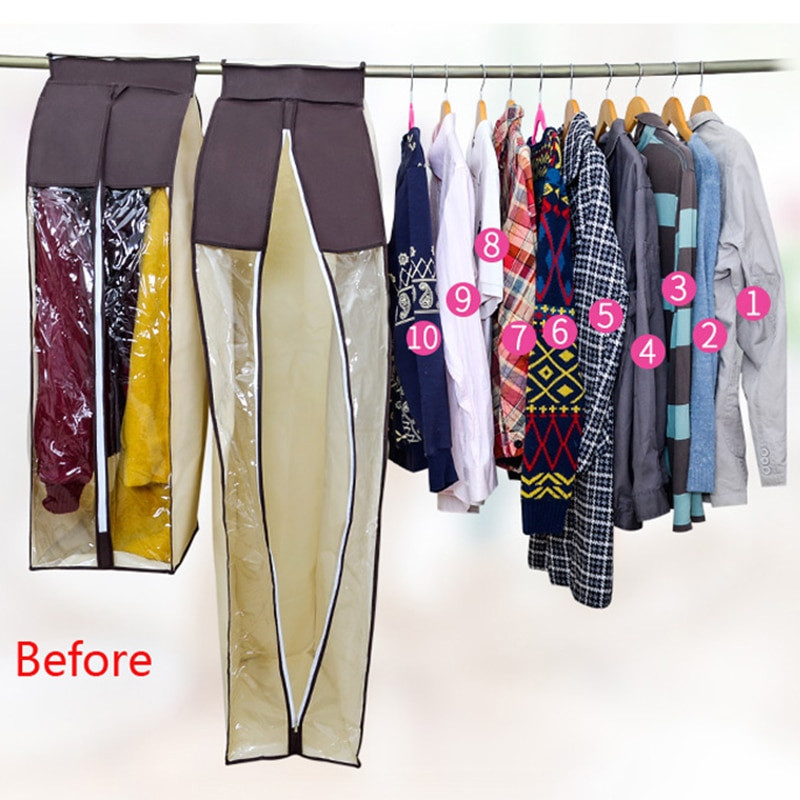 Tolmukindel riiete kate rõivaülikonnale kleit mantel Riidekaitse Suur riiete ümbris kott Kodus hoiustamine Korralda kotid beež