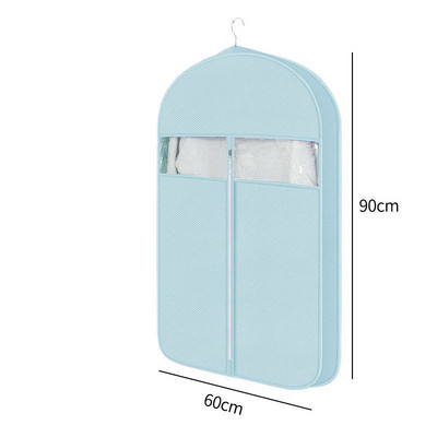 Τρισδιάστατο κάλυμμα ενδυμάτων Κρεμαστή τσέπη Οικιακό προστατευτικό παλτό Μη υφαντό ρούχο Κάλυμμα σκόνης Διαφανές με φερμουάρ