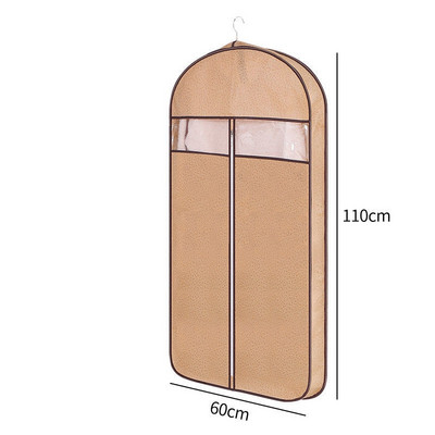 Τρισδιάστατο κάλυμμα ενδυμάτων Κρεμαστή τσέπη Οικιακό προστατευτικό παλτό Μη υφαντό ρούχο Κάλυμμα σκόνης Διαφανές με φερμουάρ