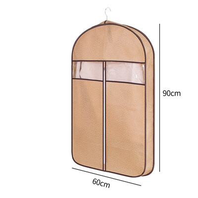 Τρισδιάστατο κάλυμμα ενδυμάτων Κρεμαστή τσέπη Οικιακό προστατευτικό παλτό Μη υφαντό ρούχο Κάλυμμα σκόνης Διαφανές με φερμουάρ