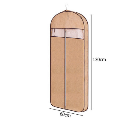 Τρισδιάστατο κάλυμμα ενδυμάτων Κρεμαστή τσέπη Οικιακό προστατευτικό παλτό Μη υφαντό ρούχο Κάλυμμα σκόνης Διαφανές με φερμουάρ