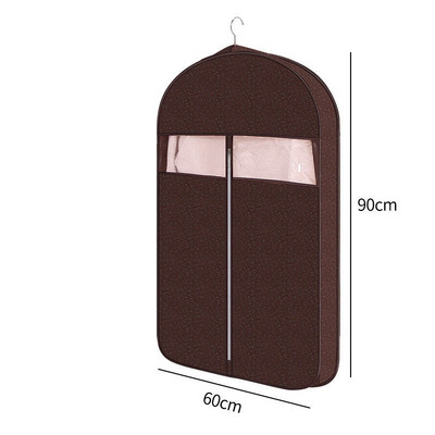 Τρισδιάστατο κάλυμμα ενδυμάτων Κρεμαστή τσέπη Οικιακό προστατευτικό παλτό Μη υφαντό ρούχο Κάλυμμα σκόνης Διαφανές με φερμουάρ