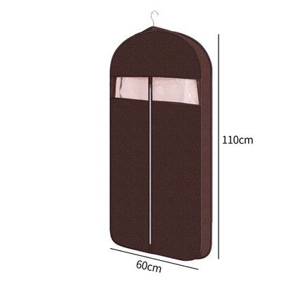 Τρισδιάστατο κάλυμμα ενδυμάτων Κρεμαστή τσέπη Οικιακό προστατευτικό παλτό Μη υφαντό ρούχο Κάλυμμα σκόνης Διαφανές με φερμουάρ