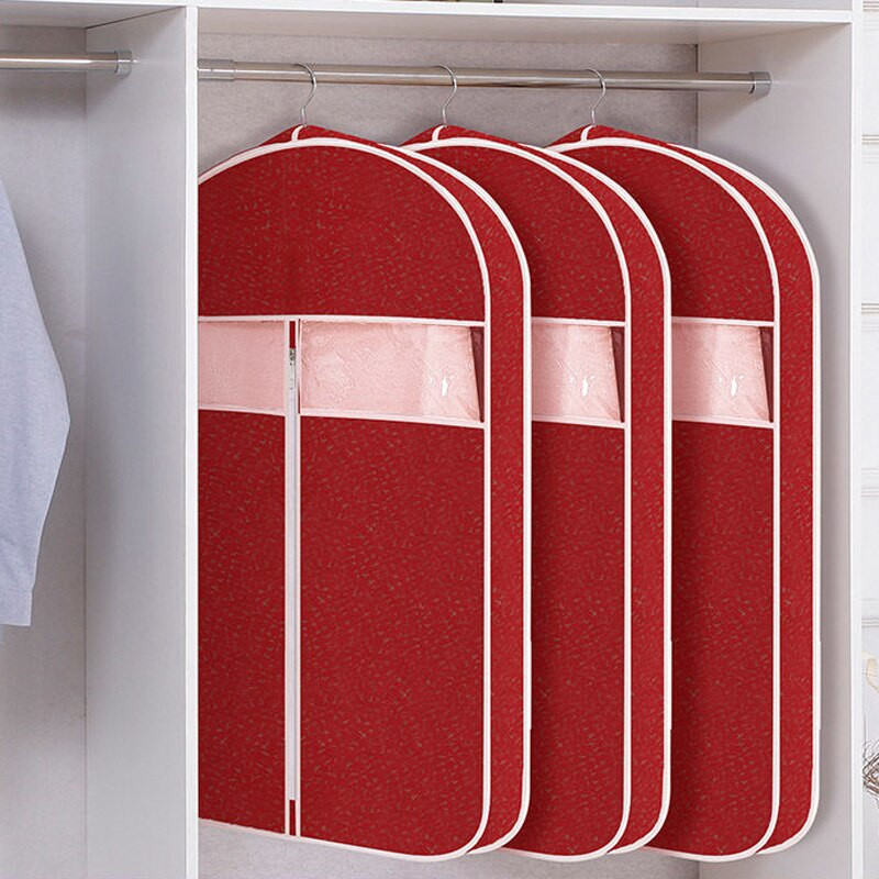 Τρισδιάστατο κάλυμμα ενδυμάτων Κρεμαστή τσέπη Οικιακό προστατευτικό παλτό Μη υφαντό ρούχο Κάλυμμα σκόνης Διαφανές με φερμουάρ