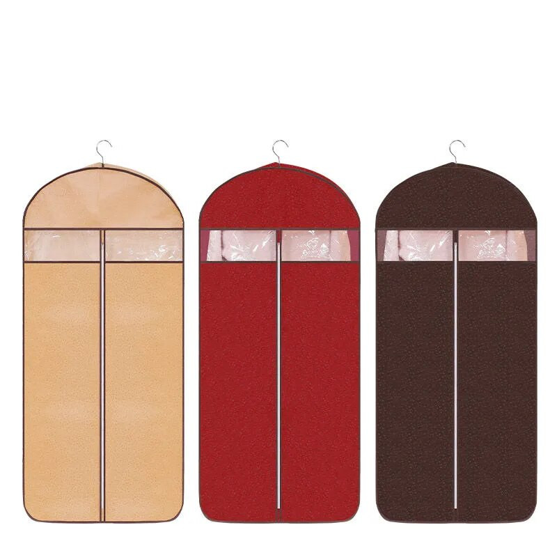 Τρισδιάστατο κάλυμμα ενδυμάτων Κρεμαστή τσέπη Οικιακό προστατευτικό παλτό Μη υφαντό ρούχο Κάλυμμα σκόνης Διαφανές με φερμουάρ